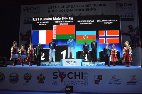 Karateçilərimiz Rusiyanın Soçi şəhərində tarixi nəticə göstəriblər - FOTOLAR