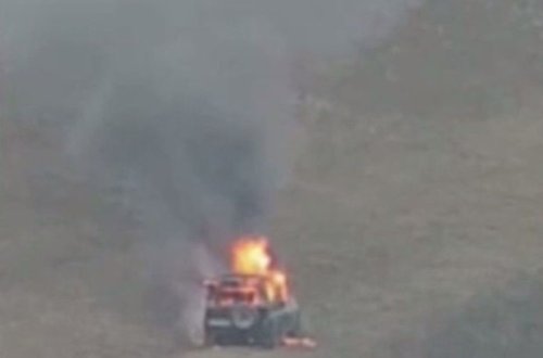 Düşmən cəbhədə öz avtomobilini yandıraraq geri çəkildi – VİDEO