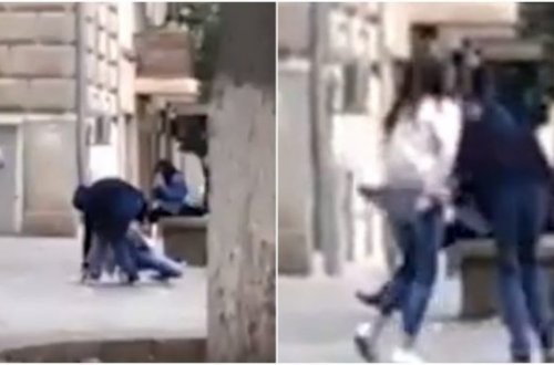 Gənc qız Bakıda küçənin ortasında ayrıldığı nişanlısı tərəfindən döyüldü