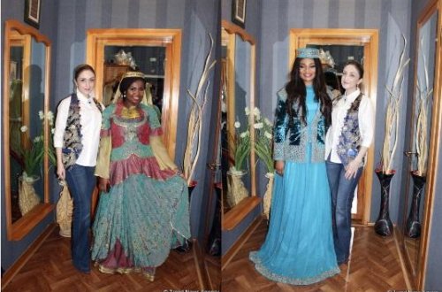 Nigeriyanın televiziya ulduzları Azərbaycanın milli geyimlərində - fotolar