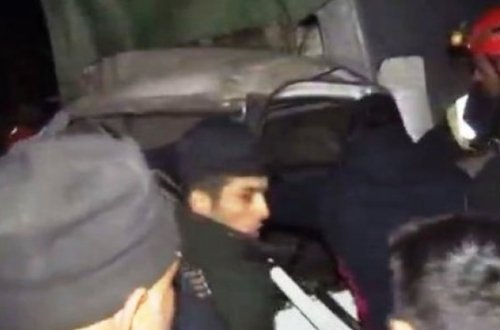 Azərbaycanda dəhşətli qəza baş verdi: Ölən var - VİDEO