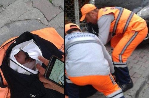 Uşağı çantaya qoyub zibilliyə atdılar - Türkiyədə