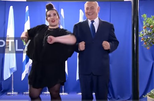 Netanyahu “Avrovizion”un qalibi ilə “cücə” rəqsi oynadı - Video