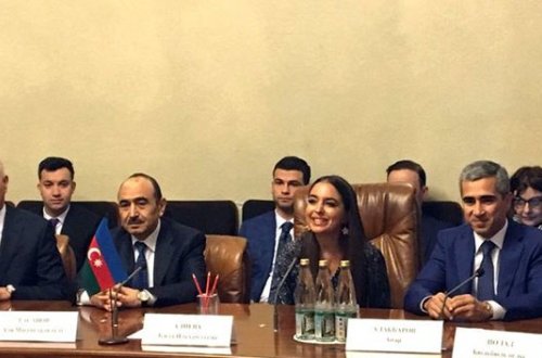 Leyla Əliyeva qubernatorla görüşdü - Dövlət rəsmiləri ilə