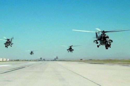 Ordunun aviasiya hərbi hissəsində təlim-məşq uçuşları keçirilib