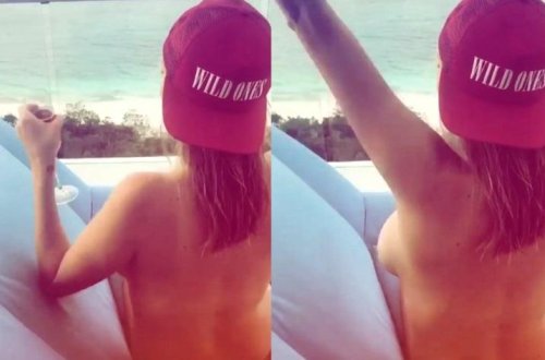 Məşhur model təşəkkür etmək üçün soyundu - Fotolar