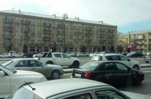 Sumqayıt-Bakı yolunda tıxac yaranıb