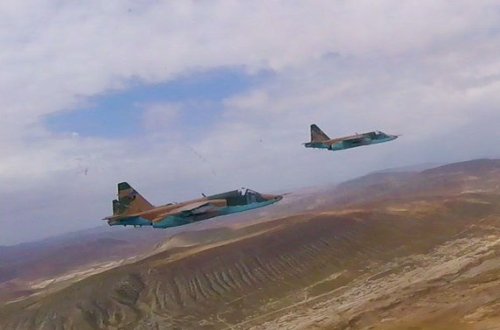 Döyüş aviasiya vasitələrinin təlimi keçirilib - FOTO