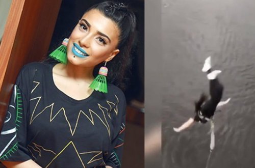 Səmra Ukraynada özünü çaya atdı - Video