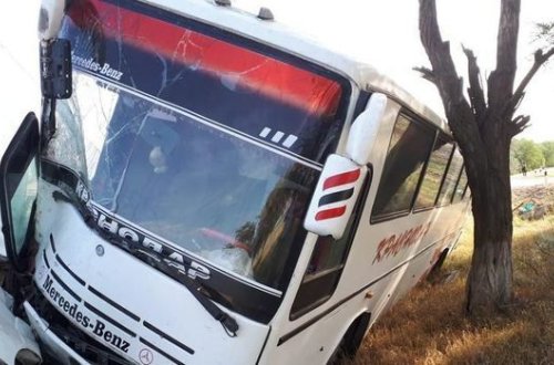 Bakı-Krasnodar avtobusu qəzaya uğradı - FOTO/VİDEO