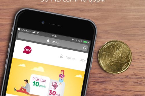 “Nar”-dan 10 qəpiyə günlük internet paketi təklifi