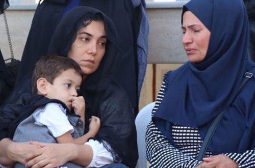 Sevil Nuriyeva həyat yoldaşının vida mərasimində - FOTO