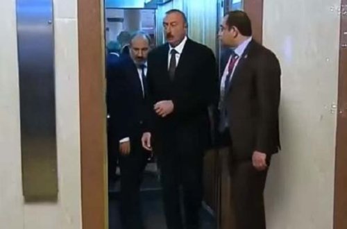 Əliyevlə Paşinyan eyni liftdə - 