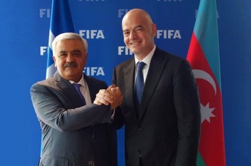 Rövnəq Abdullayev FIFA prezidenti ilə görüşüb - FOTO