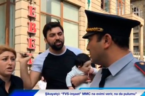 Deputatın tikinti şirkətinə etiraz: “Özümü yandıracam” + VİDEO