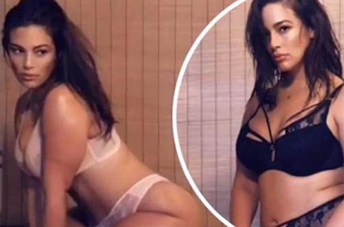 Böyük bədən model alt paltarında fotosessiya etdirdi
