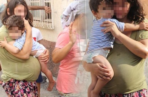 Əri tərəfindən atılan qadın hirsini körpələrindən çıxdı - Polis işə qarışdı - FOTOLAR