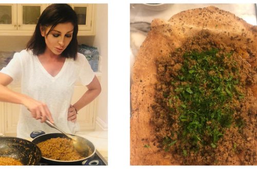 Mehriban Əliyeva qızardılmış Naxçıvan lavaşı ilə qiymə hazırladı - FOTOLAR