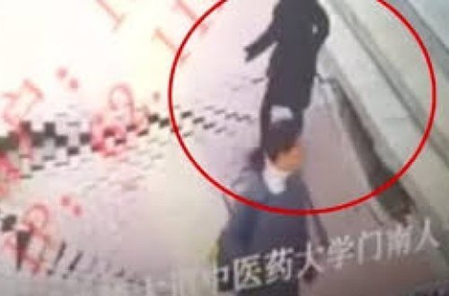 Çində səki qadını “uddu” - VİDEO