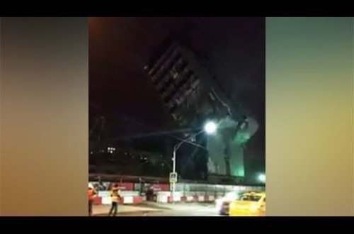 Moskvada biznes mərkəzi yola çökdü - VİDEO