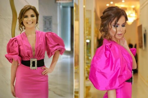 Sevda Yahyayeva qısa ətəyi və dərin sinə dekoltesi ilə göz oxşadı - FOTO