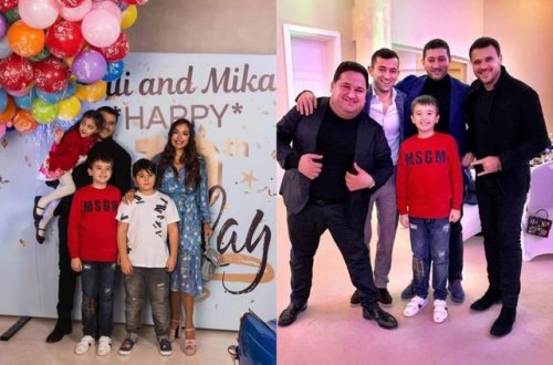 Leyla Əliyeva və Emin əkizlərinə ad günü etdi - Fotolar+Video