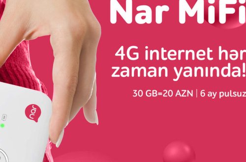 “Nar MiFi” paketini al, 6 aya qədər pulsuz internet əldə et!