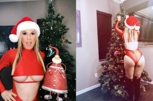 Məşhur modeldən iddialı Yeni il pozları - Fotolar