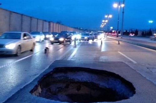 Bakıda bu yol yenə çökdü - Rəsmi AÇIQLAMA