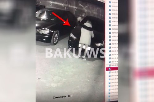 Bakıda gecə qızlardan gözlənilməz hərəkət - etdikləri kameraya düşdü - VİDEO