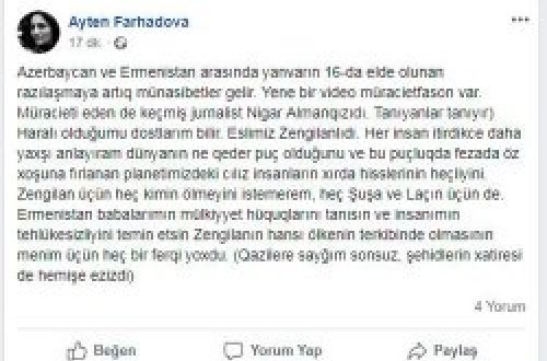 “MeydanTv”nin əməkdaşından ermənipərəst mövqe - Fotofakt