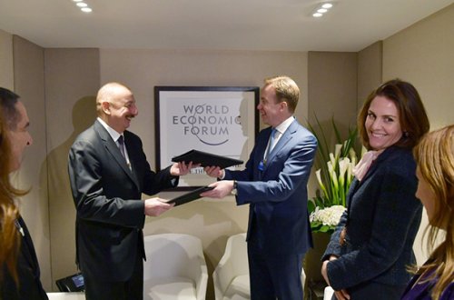 Əliyev Davosda - Prezidentlə görüşdü+ Fotolar