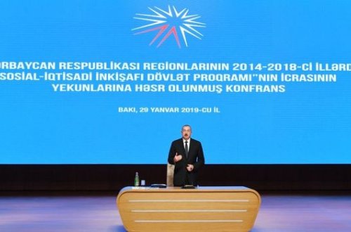 İlham Əliyev dörd ilin yekunlarına həsr olunan konfransda