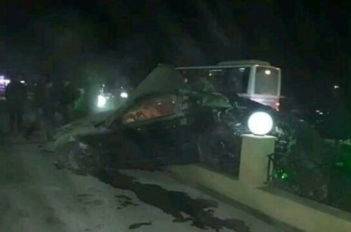 Bakı-Sumqayıt yolunda DƏHŞƏT - Avtomobil PARÇA-PARÇA OLDU - FOTOLAR