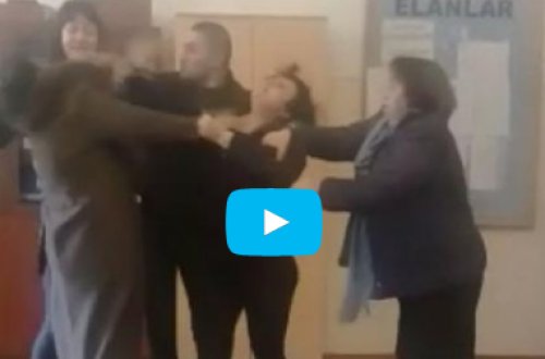 Azərbaycanda məktəbdə biabırçılıq: Direktorla valideyn saçyolduya çıxdı – VİDEO