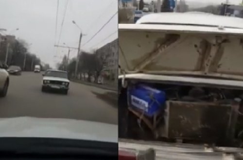 “06”-Ya Arxadan Sükan Qoyub, Maşını Şəhərdə Geriyə Sürür – Bunu Da Gördük – VİDEO