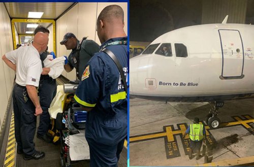 Hamilə qadın körpəsini təyyarədə dünyaya gətirdi - Video