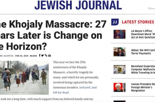 Издание Jewish Journal опубликовало статью Дурданы Агаевой о Ходжалинской резне