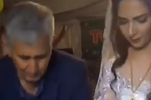 Yaşlı kişiyə ərə gedən qızın görüntüləri sosial şəbəkəni qarışdırdı