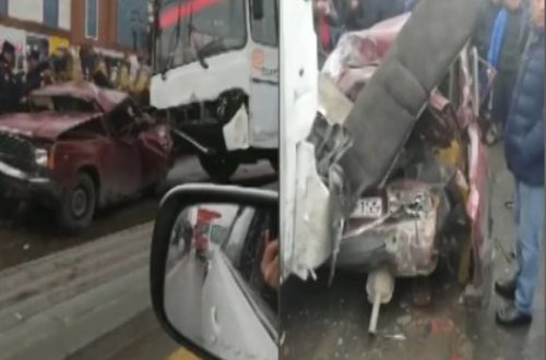 Bakıda zəncirvari qəza - FOTO/VİDEO