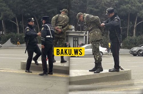 Polislər əsgərə Bakıda belə yardım etdilər - FOTO