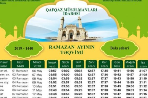 DİQQƏT! Ramazan ayının təqvimi AÇIQLANDI - FOTO