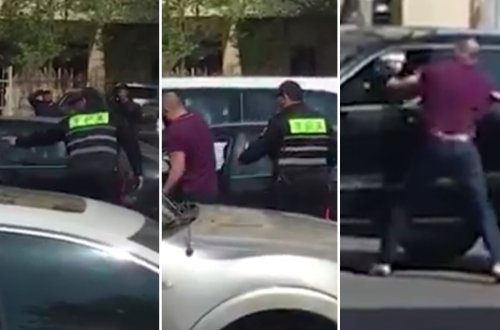 Bakıda idmançı küçədə sürücünü vəhşicəsinə belə döydü, YPX əməkdaşı göz yumdu - ŞOK VİDEO