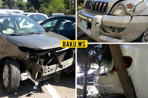 Bakıda 12 avtomobilin əzildiyi ərazidən sonrakı mənzərə – VİDEO