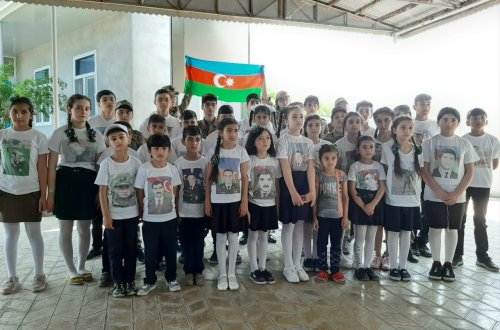 Şagirdlər Milli Qəhrəman Mübariz İbrahimovun ata evini ziyarət ediblər FOTO-VİDEO