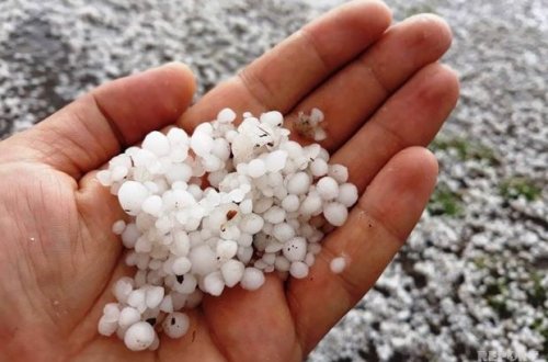 Şəkiyə dolu düşdü - FOTO