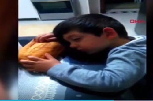 Sahura qalxan 4 yaşlı uşağın videosu izlənmə rekordu qırır: Çörəyi qucaqlayıb yuxuladı