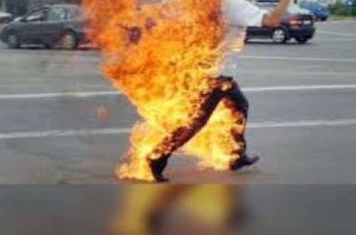 42 yaşlı döyüşçü intihar edib - Özünü yandırdı