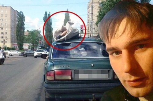 Ölən dostunun cəsədini çexola büküb avtomobilə bağladı: Meyitin ayaqlarındakı corab... - FOTOLAR