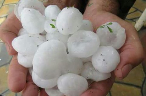 На Геранбой обрушился град - ФОТО